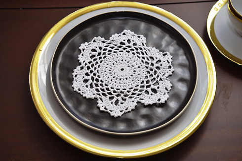 White color Round Crochet Doily